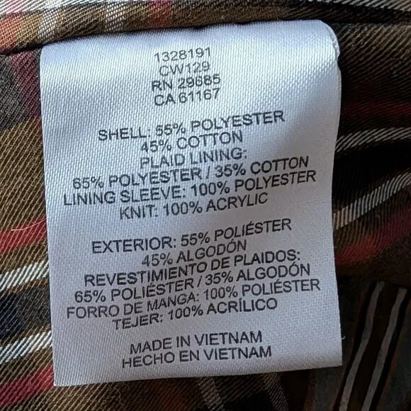 Women's Yellow Pendleton Rain Jacket with Plaid Lining - Large - Picture 5 of 6